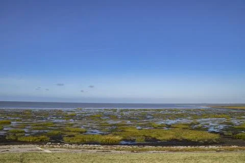 Beautiful landscape at low tide from Denmark's island of Rømø Stock Photos