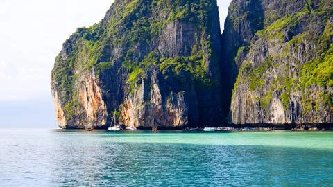 Beautiful landscape of the Maya Bay in the Phi Phi Islands, Thailand Stock Photos