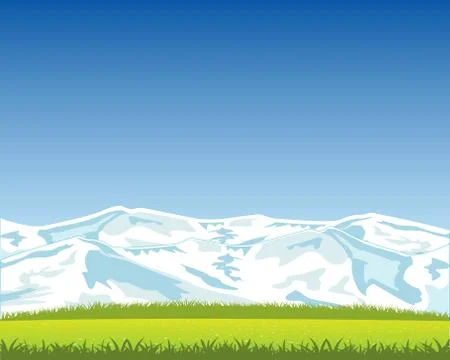 Beautiful landscape with mountain Stock Illustration