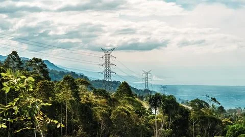 A beautiful landscape with a mountain range in the background Stock Photos