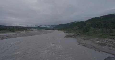 Beautiful Landscape of Mountains and River, India Stock Footage 314890075