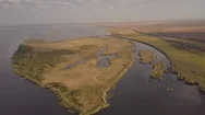 Beautiful Landscape Of Nature And River Aerial Footage Stock Footage