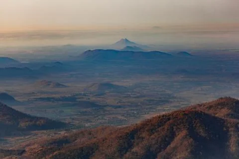 Beautiful landscape with a range of mountains Stock Photos