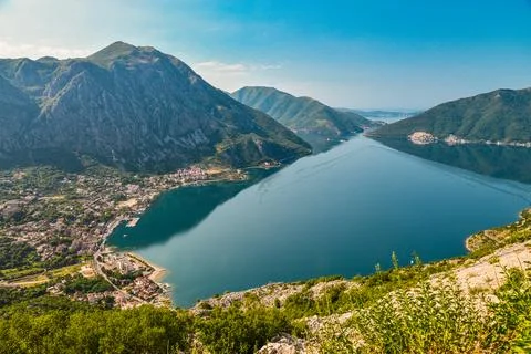 Beautiful landscape with Risan town Fotos Stock