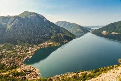 Beautiful landscape with Risan town Stock Photos