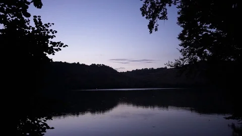 Beautiful landscape, river after sunset Stock Footage 114631348