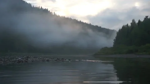 Beautiful landscape with river Stock Footage 22673989