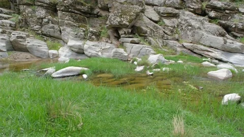 Beautiful landscape with a river in the mountains Stock Footage 190625200