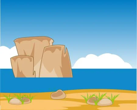 Beautiful landscape of the seaside Stock Illustration