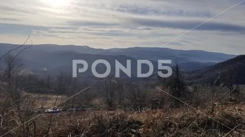 Beautiful landscape with sun