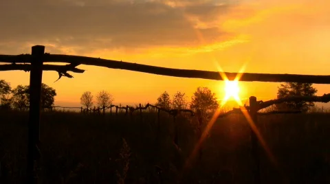 Beautiful landscape with a sunset. Stock Footage 282467