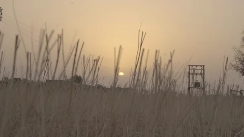 Beautiful landscape sunset Stock Footage 121874433