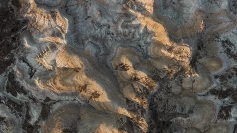 Beautiful landscape top down view of Moon Valley, a desert remote location Stock Footage 283765495