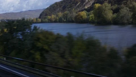 Beautiful landscape with a train Stock Footage 202013985