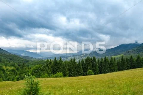 Beautiful landscape of Ukrainian Carpathian mountains Stock Photos