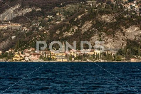 Beautiful landscape of Varenna town and lake Como, Italy Stock Photos