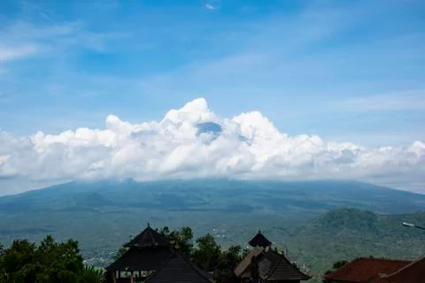 A beautiful landscape view of cloud movement during the day with blue sky and Stock Photos