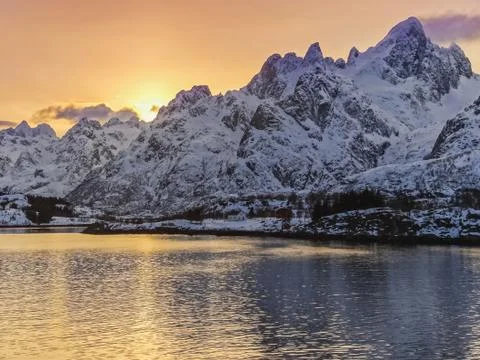 Beautiful landscape view in norway in march Stock Photos