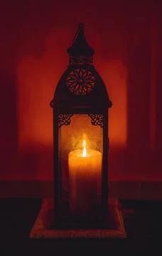 Beautiful lantern on a dark background. Stock Photos