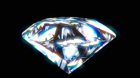 Beautiful large crystal clear round brilliant cut diamond standing on its point Stock Footage 220258063