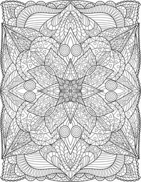 A Beautiful Large Flower Pattern Drawing Growing Slow Surrounded By Delightfully Stock Illustration