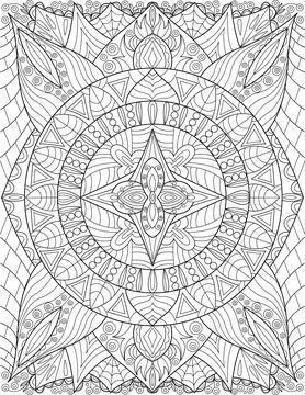 A Beautiful Large Flower Pattern Drawing Growing Slow Surrounded By Delightfully Stock Illustration