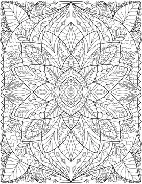 A Beautiful Large Flower Pattern Drawing Growing Slow Surrounded By Delightfully Stock Illustration