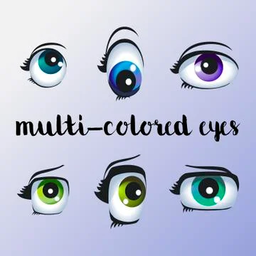 Beautiful large multi-colored eyes Ilustración de archivo