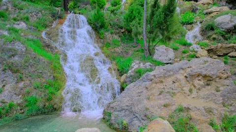 Beautiful large waterfall in a real time. Stock Footage 202515876