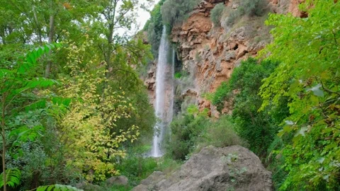 Beautiful large waterfall in a real time. Stock Footage 220679409