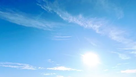 Beautiful large white clouds in the blue sky background - photo of nature Stock Photos