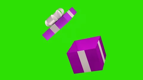 A beautiful lavander gift box opens.  Holidays and gifts concept. Stock Footage 223170332