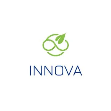 Beautiful leaf logo template, great design for any purposes. Infinity, infini Stock Illustration