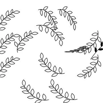 Beautiful leaf seamless pattern black in white abstract vector design Stockillustratie