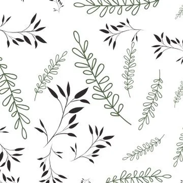 Beautiful leafs pattern background isolated icon Stock Illustration