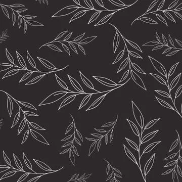 Beautiful leafs pattern background isolated icon Stock Illustration