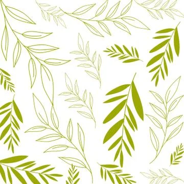 Beautiful leafs pattern background isolated icon Stock-Illustration