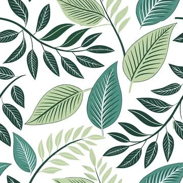 Beautiful leaves seamless pattern Ilustración de archivo