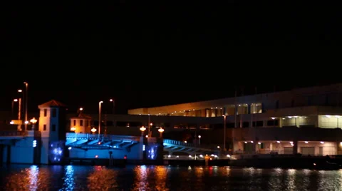Beautiful l.e.d. colors under a bridge time lapse Stock Footage 33547595