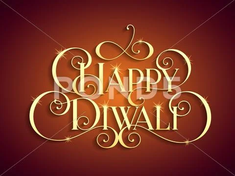 Beautiful Lettering Calligraphy White Text. Calligraphy Inscription Happy Diwali