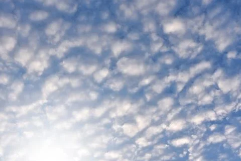 Beautiful light clouds with full frame coverage on blue sky Stock Photos