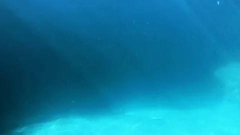 Beautiful light rays underwater Stock Footage 100982556