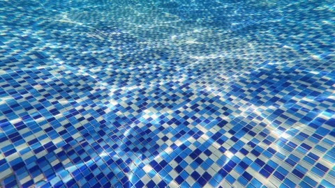Beautiful light refraction and shadow effects under swimming pool water Stock Footage 344832049