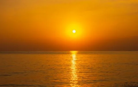 The beautiful light of the sunset at the sea Stock Photos