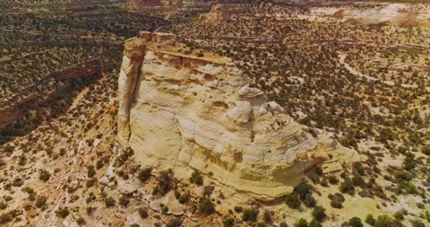 Beautiful Light yellow mount with rounded slopes amidst dry landscape. Stock Footage 212962307