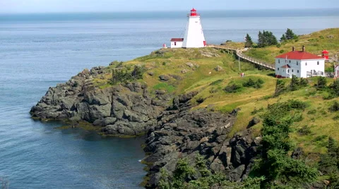Beautiful Lighthouse on Atlantic Coast. Stock Footage 65320150