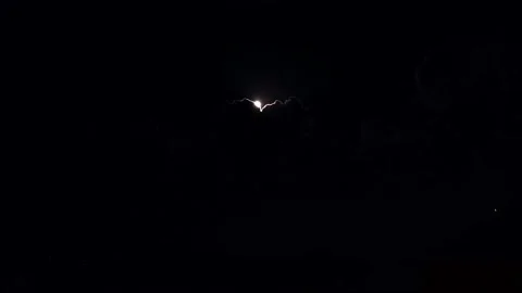 Beautiful Lightning and Full Moon and Clouds at Night Stock Footage 208935716