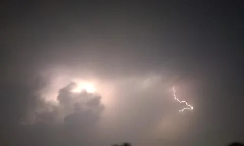 Beautiful lightning flash in the night Photos