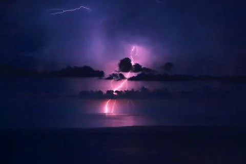 Beautiful lightning landscape Stock Photos