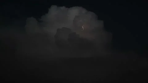 Beautiful Lightning Strikes and Cloud at Night Stock Footage 195655182